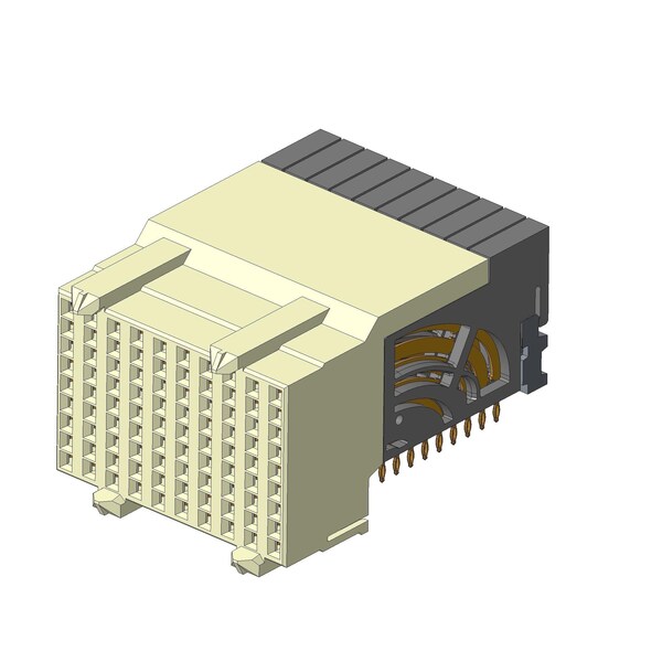 Fci Board Connector, 90 Contact(S), 9 Row(S), Female, Right Angle, Press Fit Terminal, Locking, Natural - 10124420-101LF