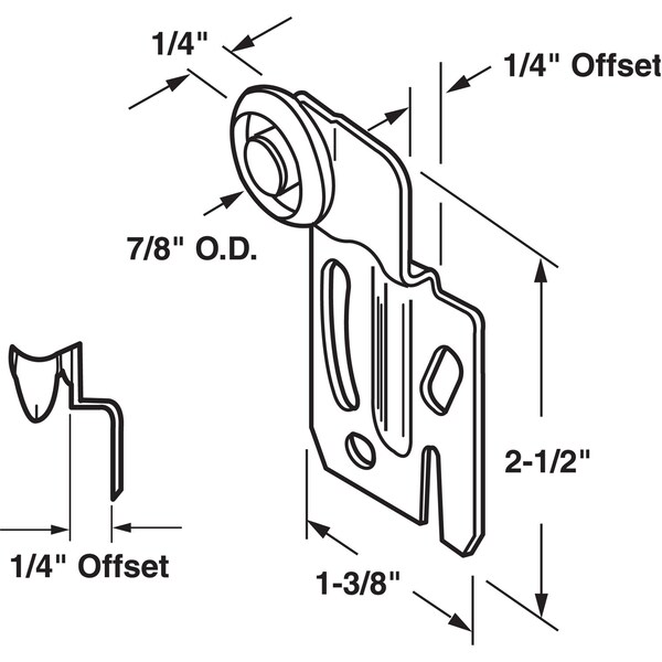 Prime-Line Prime-Line 7/8 in. D X 1/4 in. L Nylon/Steel Roller Assembly 2 pk - 16216-F
