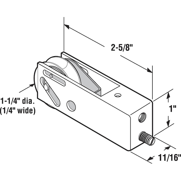 Prime-Line 1-1/4 in. Ball Bearing Stainless Steel Sliding Door Roller Assembly Single Pack - D 1932