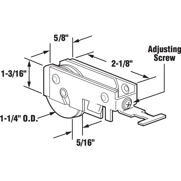 Prime-Line 1-1/4 in. Stainless Steel Ball Bearing, K-Tab Roller Assembly, for IWC Single Pack - D 1778
