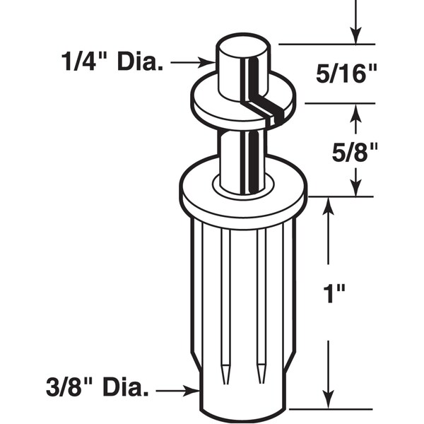 Prime-Line Prime-Line 3/8 in. D X 1 in. L Silver Nylon/Steel Pivot/Guide Set 2 pc - 161111
