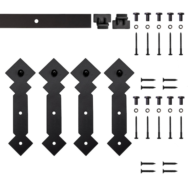 Quiet Glide Soft Close 72" Black Diamond Mini Double Barn Door Hardware - NT.1310.05.08-72-2-SC