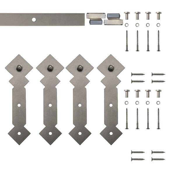 Quiet Glide Soft Close 60" Satin Nickel Diamond Mini Double Barn Door Hardware - NT.1310.05.SN-60-2-SC