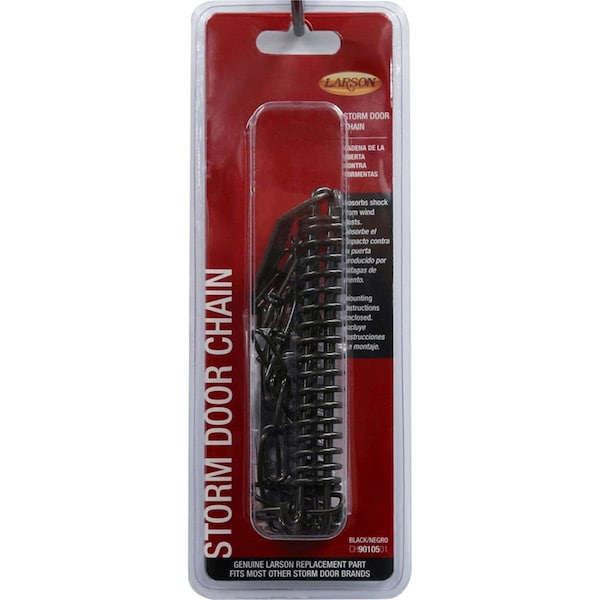 Larson Zinc-Plated Steel Storm Door Wind Chain, Black - 9 Piece - LA8912