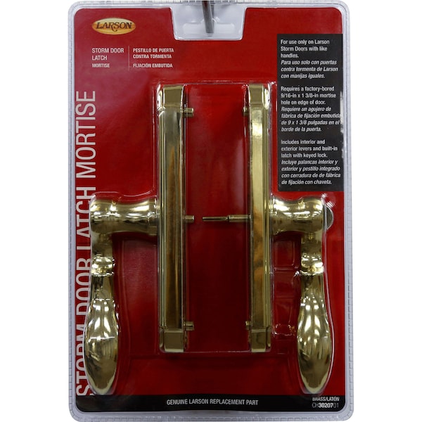 Larson Larson M2 Bright Brass Gold Zinc Mortise Latch 1 pk - CH3020701