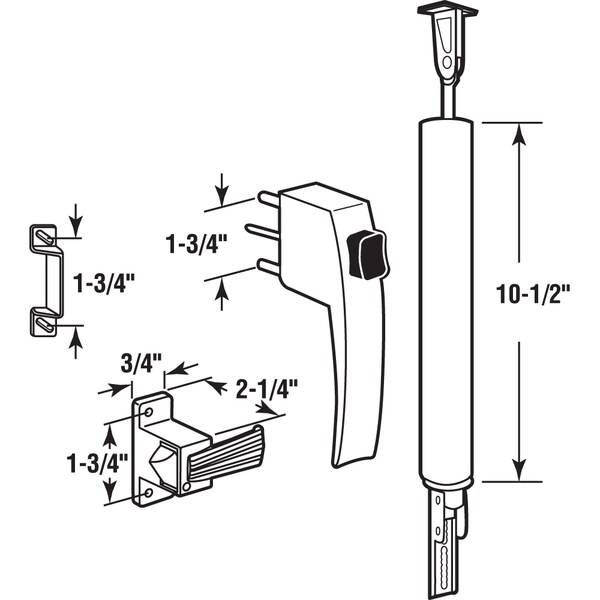 Prime-Line OEM Closer Kit, Aluminum Color, Includes Closer, In/Outside Latch Single Pack - K 5376