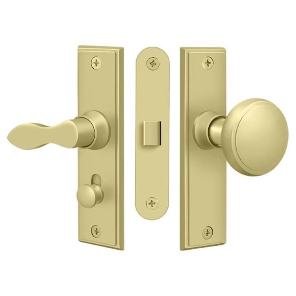 Deltana Storm Door Latch, Square, Mortise Lock Bright Brass - SDML334U3