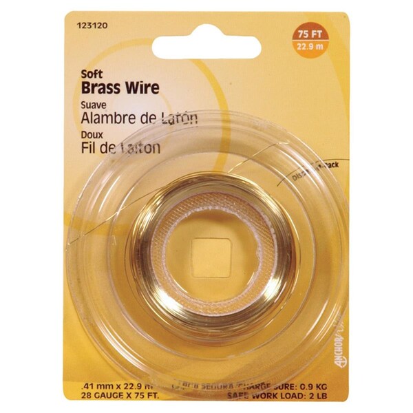 Homecare Products 75 ft. 28 Gauge Spline Brass Wire - HO3309906