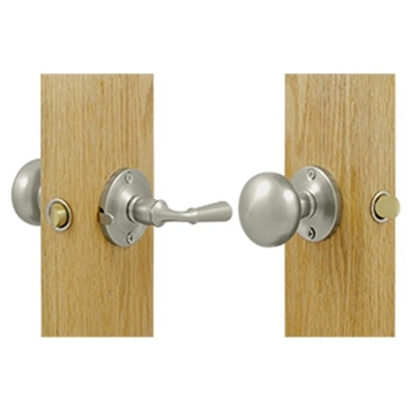 Dendesigns Storm Door Latch with Round Tubular Lock, Satin Nickel - Solid - DE1626485