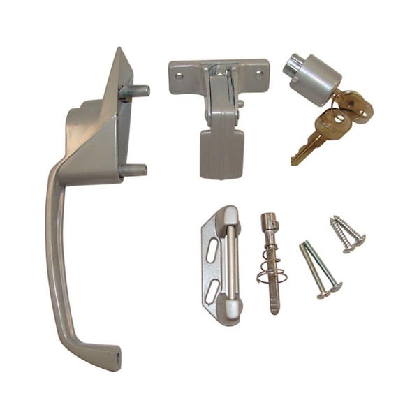 Recinto Matte Steel Screen Door Handle with Key - RE2513928