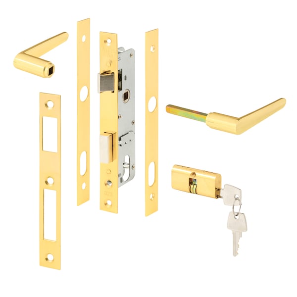 Prime-Line Storm Door Mortise Lock, Brass Finish, 5 Pin Tumbler Single Pack - K 5130