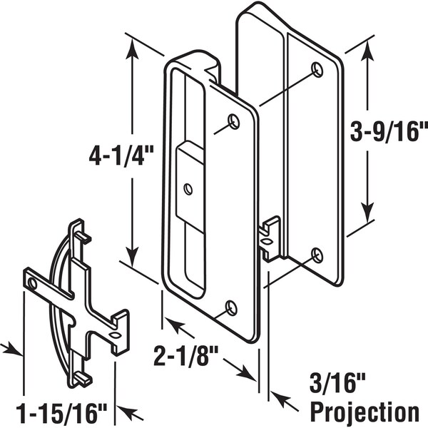 Prime-Line Prime-Line Zinc-Plated Black Plastic Latch and Pull 1 pk - 121087