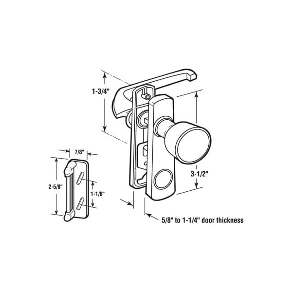 Prime-Line Tulip Knob Latch, 1-3/4 in. Mounting Holes, Aluminum (Single Pack) - K 5000