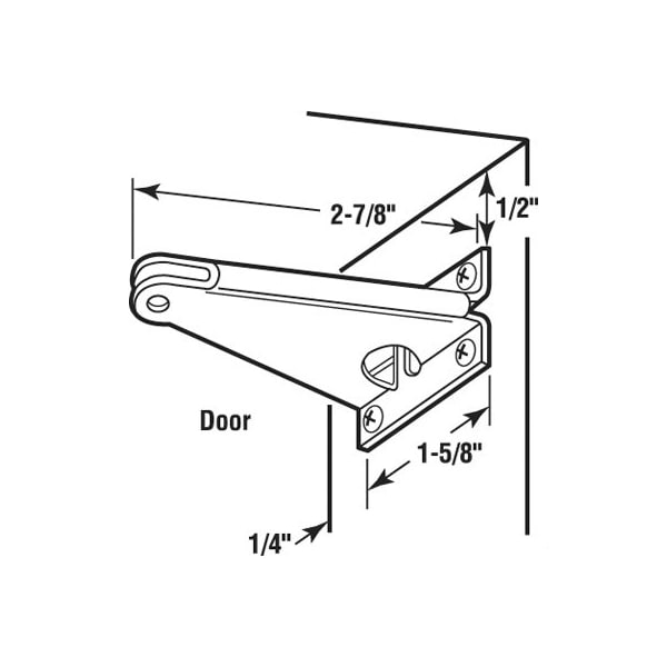 Prime-Line 2-7/8 in. Stamped Steel Zinc Plated Finish Screen Door Closer Jamb Bracket (Single Pack) - K 5031
