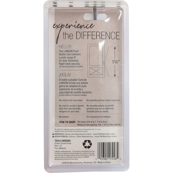 Larson Larson Euro Zinc-Plated White Zinc Push Button Latch 1 pk - CH2000301
