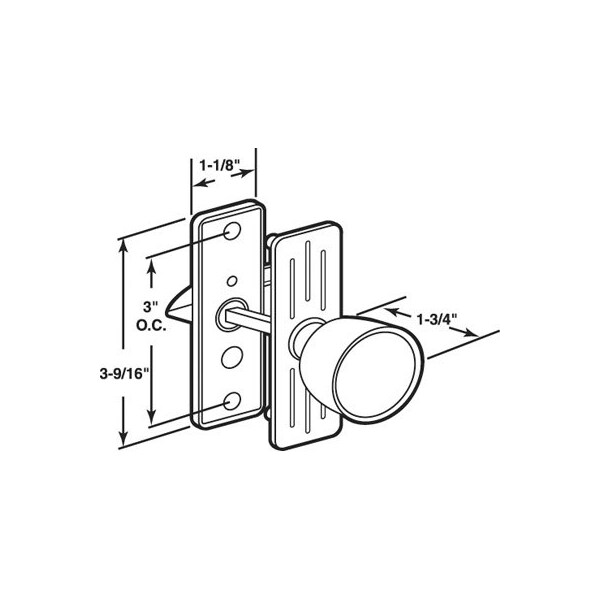 Prime-Line Tulip Knob Latch, 3 in. Mounting Holes, Aluminum (Single Pack) - K 5077