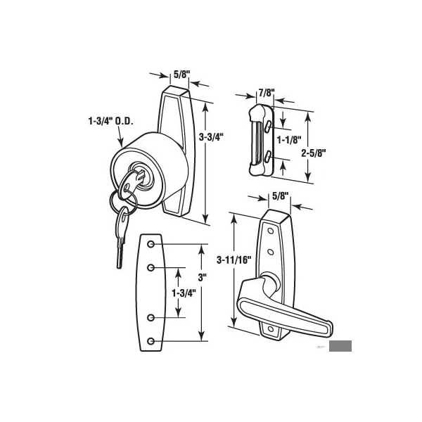 Prime-Line Tulip Knob Lock, Keyed, with 3 in. Hole Center, Aluminum (Single Pack) - K 5078