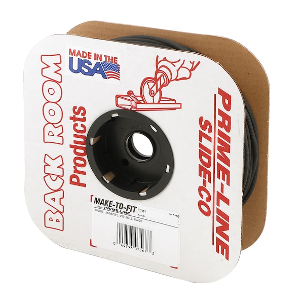Prime-Line 0.155 in. x 250 ft. Roll Black Spline - P 7567