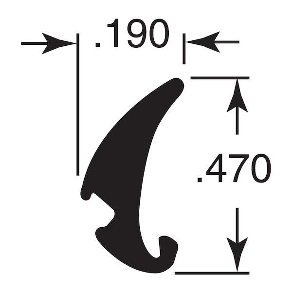 Prime-Line 0.19 in. x 200 ft. Gray Vinyl Glass Glazing Spline Single Pack - P 7777