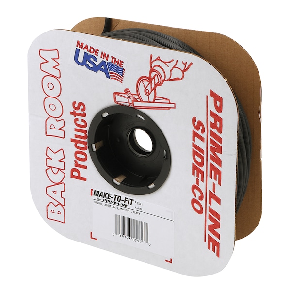 Prime-Line 0.165 in. x 250 ft. Roll Black Spline 1 Roll - P 7571
