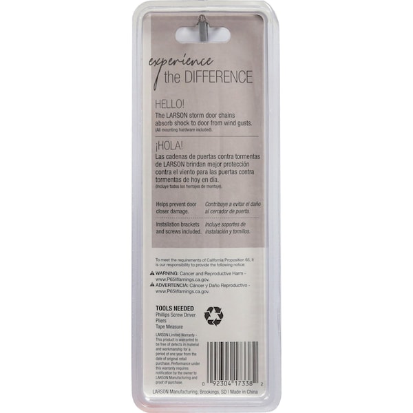 Larson Larson 24.5 in. L Zinc-Plated Black Steel Storm Door Wind Chain 9 pc - CH9010501