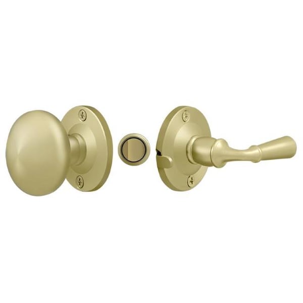 Deltana Storm Door Latch, Round, Tubular Lock Unlacquered Bright Brass - SDL980U3-UNL