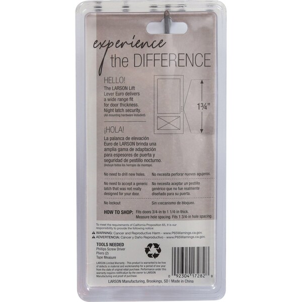 Larson Larson Euro Zinc-Plated Black Zinc Lift Lever Latch 1 pk - CH4010501