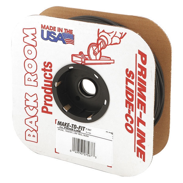 Primeline Tools Screen Retainer Spline, 0.155 in. (5/32 in.), Vinyl, Black in Color 250 ft. (1 Roll) - MP7567