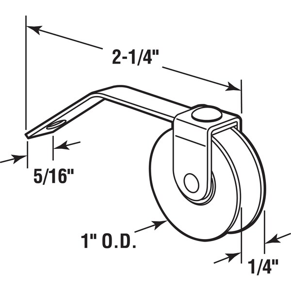 Prime-Line Prime-Line 1 in. D X 0.25 in. L Plastic/Steel Roller Assembly 2 pk - 11666