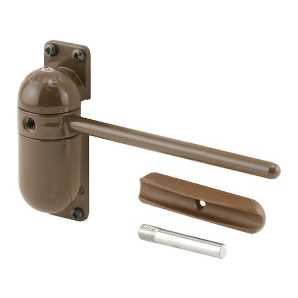 Prime-Line Safety Spring Door Closer, 4-1/4 in., Diecast Construction, Brown, Non-Handed Single Pack - KC57US
