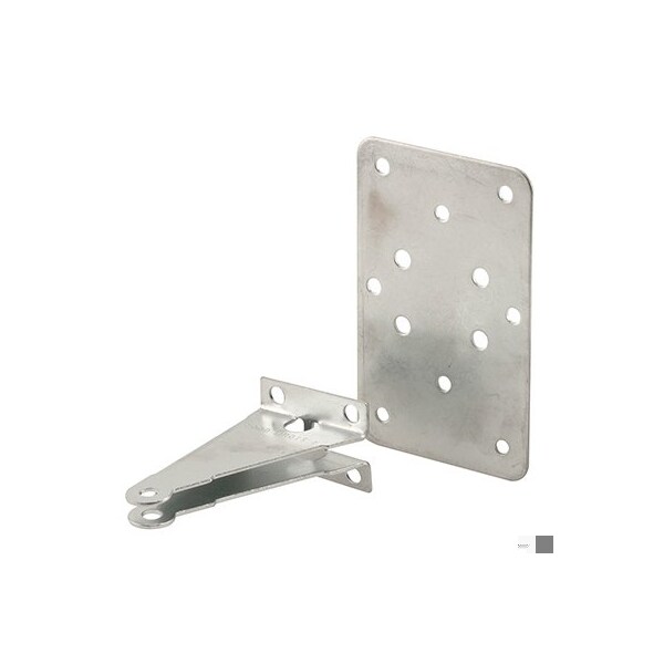 Prime-Line Jamb Bracket with Plate, 2-1/2 in. x 4-1/16 in., Steel Construction, Mill Finish (Single Pack) - K 5072
