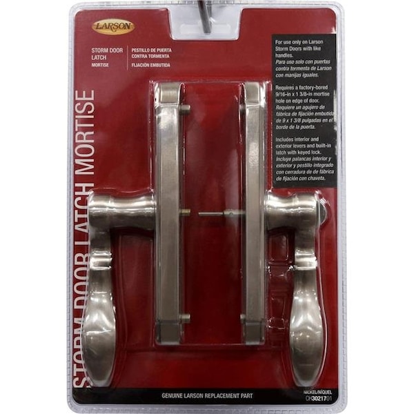 Larson Larson 5035259 M2 Brushed Nickel Zinc Mortise Latch; Silver - 5035259