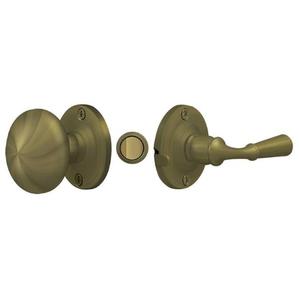 Deltana Storm Door Latch, Round, Tubular Lock Antique Brass - SDL980U5