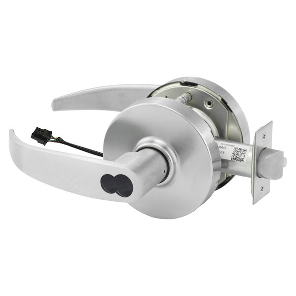 Sargent Electrified Cylindrical Lock, Fail Safe, 24V, LP Design, LFIC Prep, Less Core, RX Switch, Satin Chrm - RX2860-10G70-24V LP 26D