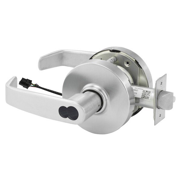 Sargent Electrified Cylindrical Lock, Fail Secure, 12V, LL Design, LFIC Prep, Less Core, RX Switch, Stn Chrm - RX2860-10G71-12V LL 26D