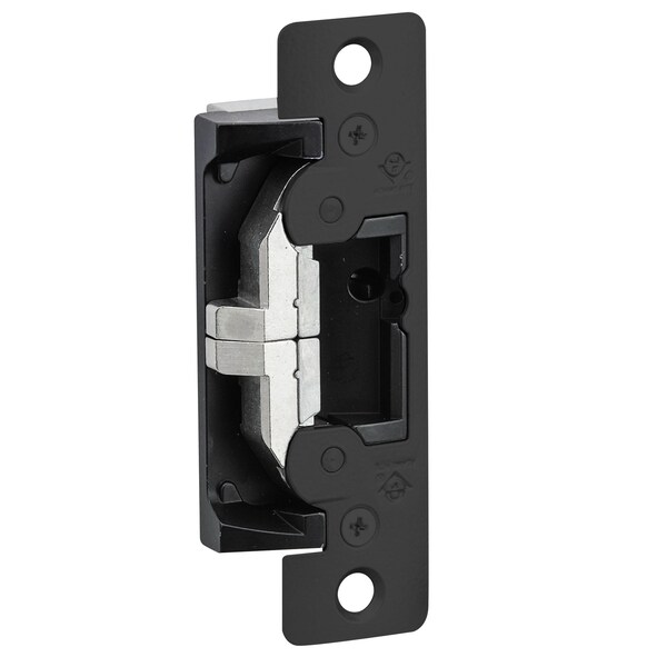 Adams Rite Elec Stk, HDRadiused Leaf FP, Monitored, Powder Coated Black - 7401M119
