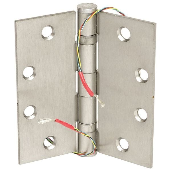 Hager 1-25/32" W x 4-1/2" H Satin Chrome Electrified Hinge - BB1279 4-1/2X4-1/2 26D ETW4