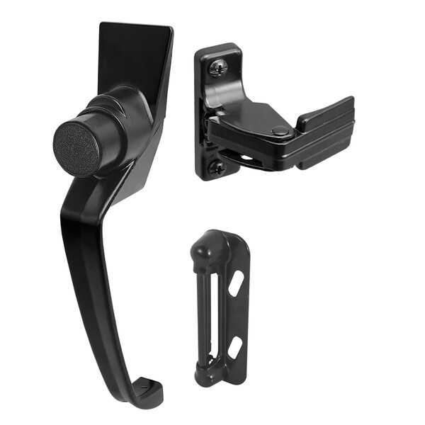 Prime-Line Black Push Button Latch with 1-1/2 in. Hole Center 1 Set - K 5082