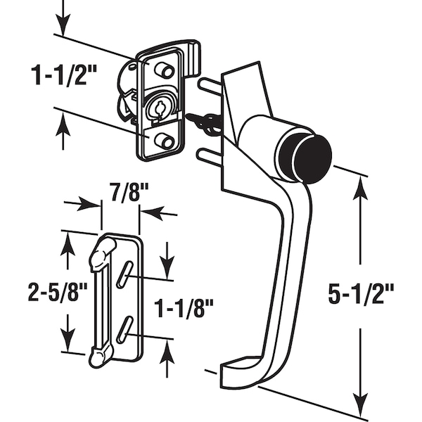Prime-Line Black Push Button Latch with 1-1/2 in. Hole Center 1 Set - K 5082