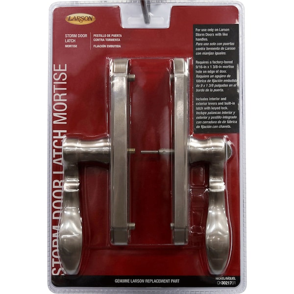 Larson Larson M2 Brush Nickel Silver Zinc Mortise Latch 1 pk - CH3021701