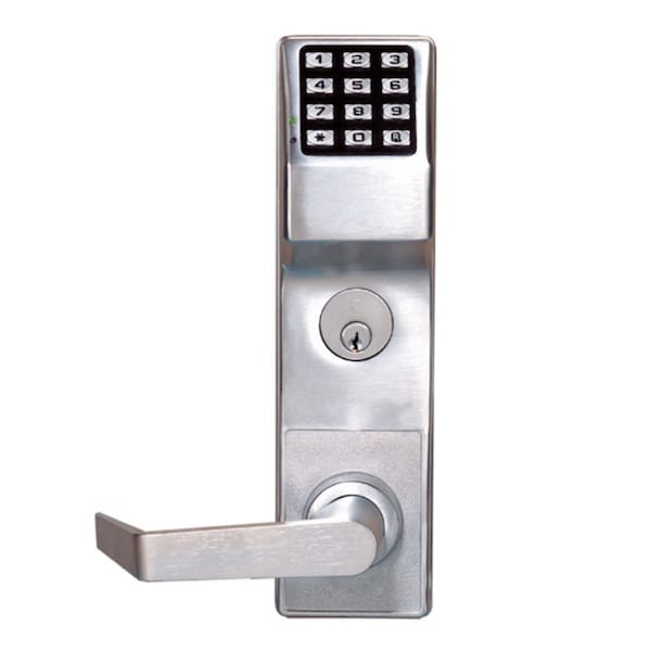Alarm Lock Non-Weatherized Left Hand Trilogy Electronic Digital Classroom Mortise Lever Lock Satin Chrome - DL2700CRL26D