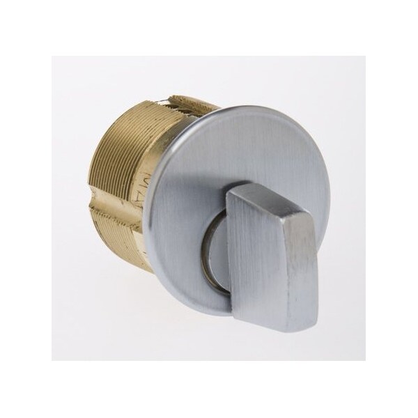 Ilco 1in Turn Knob Mortise Cylinder with Adams Rite Cam Satin Chrome Finish - 716126D