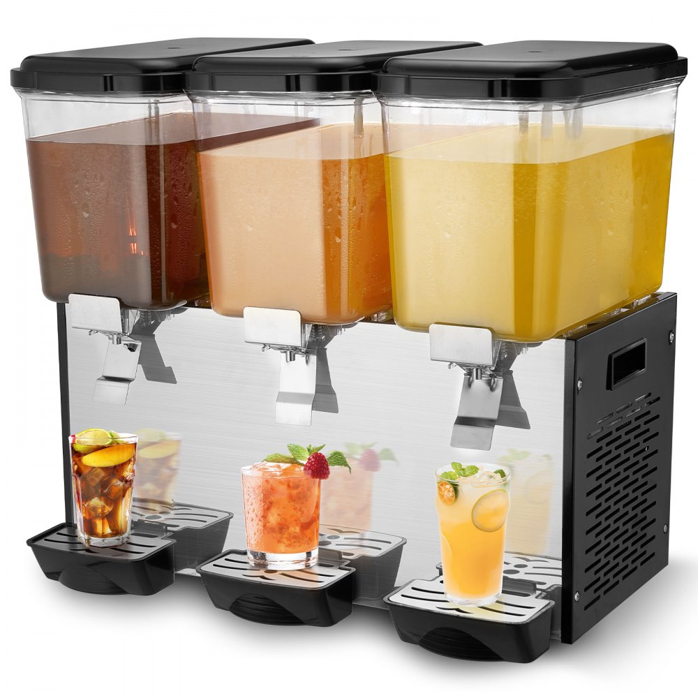 VEVOR Commercial Beverage Dispenser 18L x 3 Tanks Cold Juice Ice Drink Dispenser - SYYLJJBSJXS1XCB5NV1