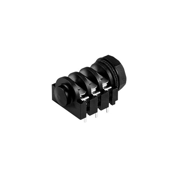 Cui Devices Phone Connectors 6.35 Mm, Mono And Stereo, Right Angle, Through Hole, 2 3 Conductors, 2 3 Internal - SJ-63073E