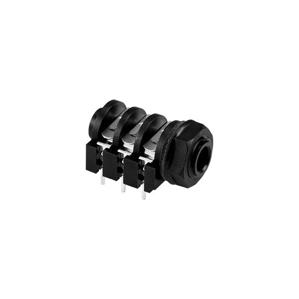 Cui Devices Phone Connectors 6.35 Mm, Mono And Stereo, Right Angle, Through Hole, 2 3 Conductors, 2 3 Internal - SJ-63073E