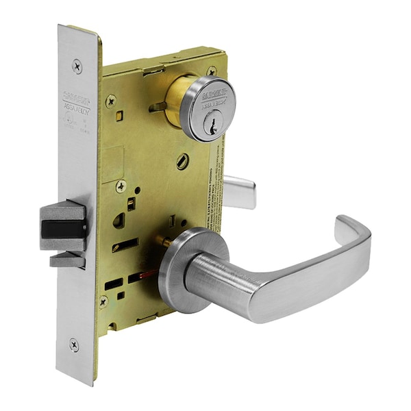 Sargent Fail Secure, 24V Electrified Mortise Lock, LN Rose, L Lever, Satin Chrome - 8271-24V LNL 26D
