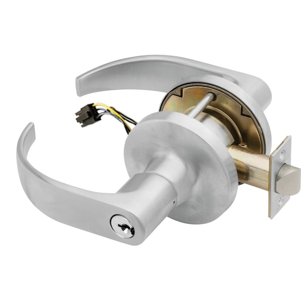 Falcon Grade 1 Storeroom Electric Cylindrical Lock, Fail Secure, Conventional Cylinder, 6 Pins, Quantum Lev - T881CP6D Q 626 24V KD
