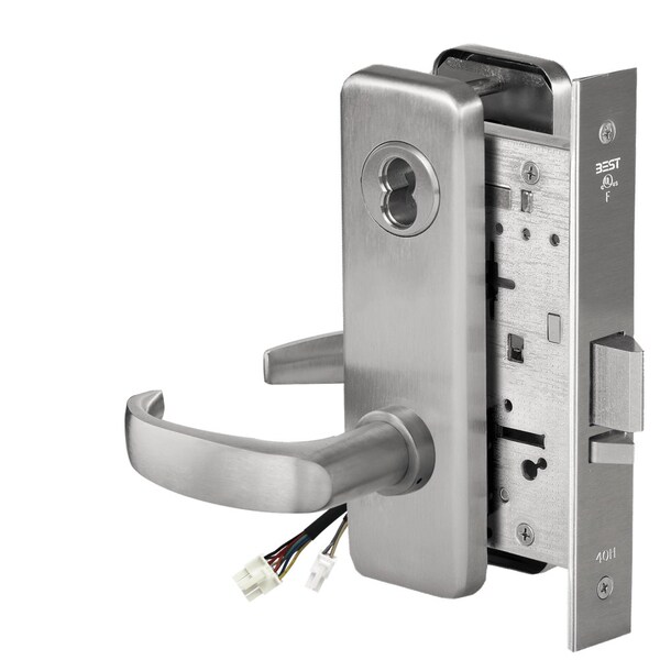 Best Fail Secure, 12V, Electrified Mortise Lock, 14 Lever, J Escutcheon, Satin Chrome - 45HW7DEU14J62612V