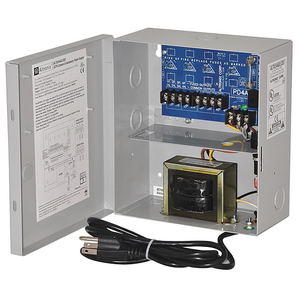 Altronix Power Supply 4PTC 24Vac at 3.5A Line Cord - ALTV244ULCB3