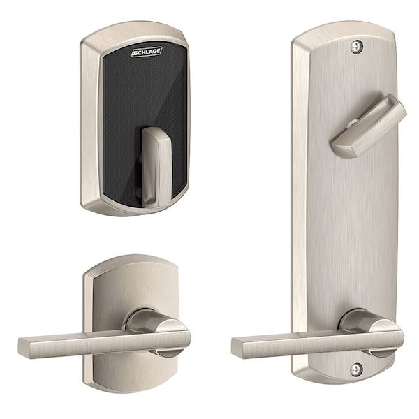 Schlage Electronics Grade 2 Electric Deadbolt Lock, Includes Touchless, Bluetooth Smart Reader, Keyless, No Cylinder Ove - FE410F GRW 55 LAT 619